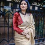 Peach Tissue Saree